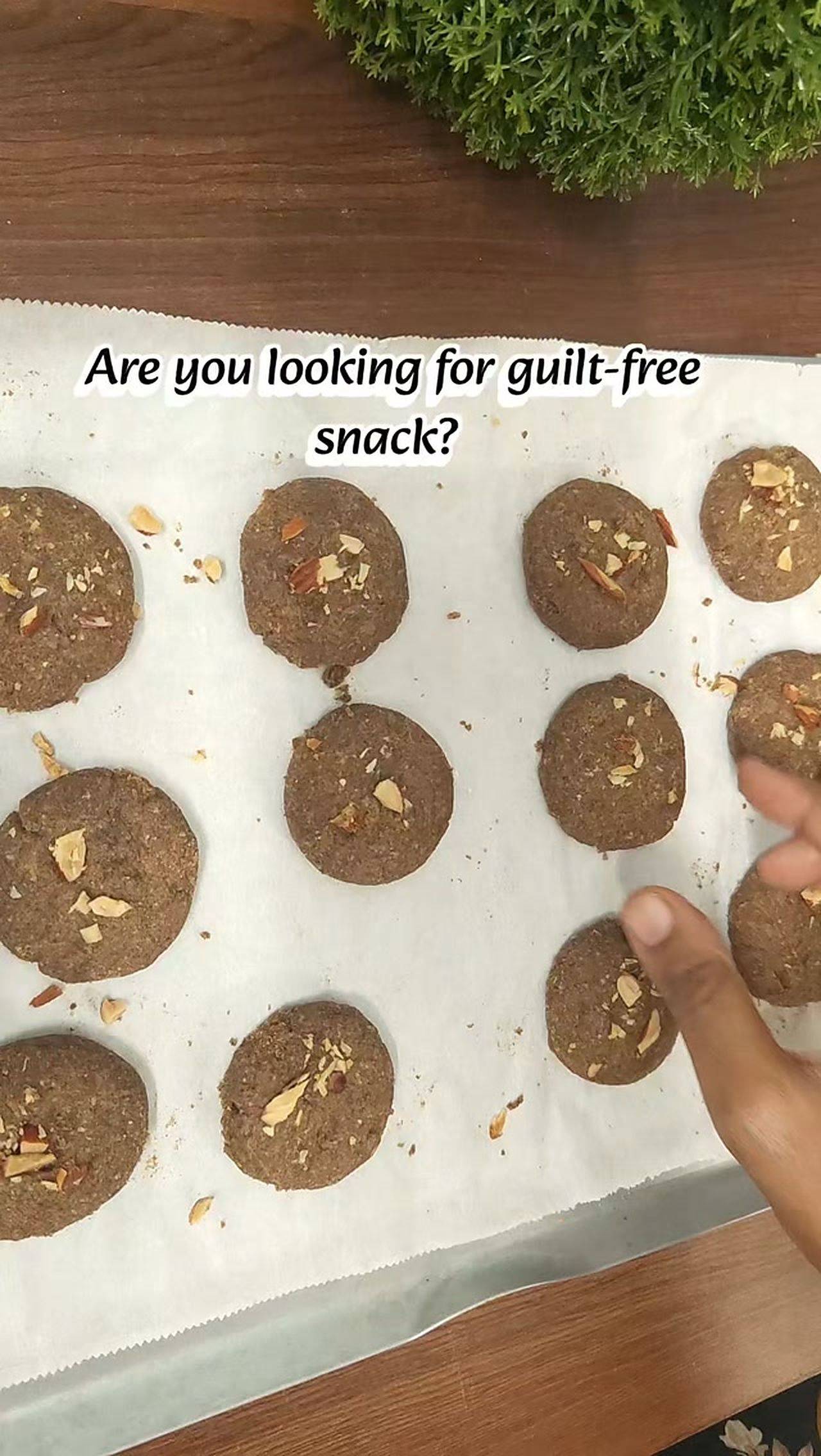 Ragi almond cookies fresh from the oven